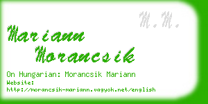 mariann morancsik business card